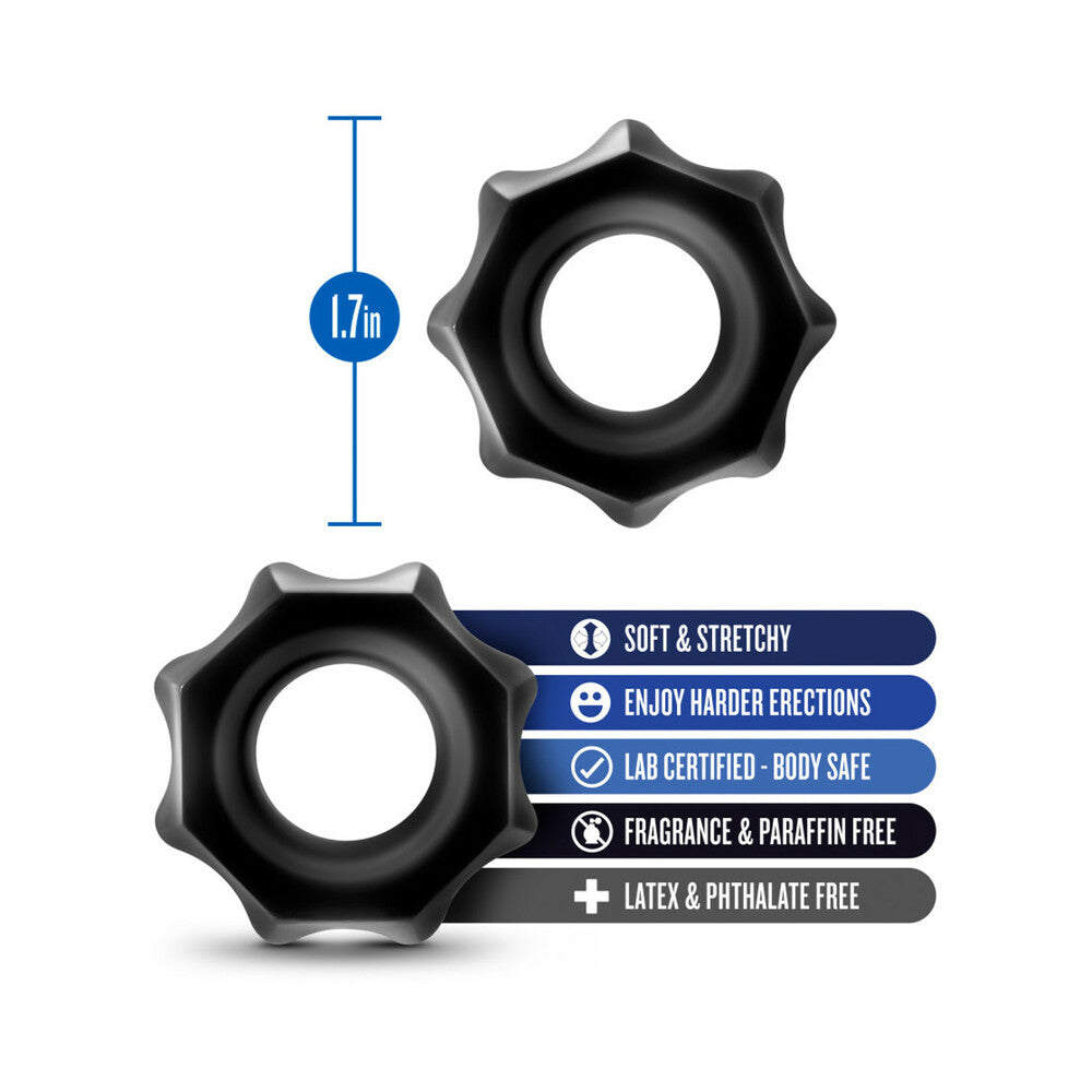 Stay Hard Nutz Cockring 2-Pack Black