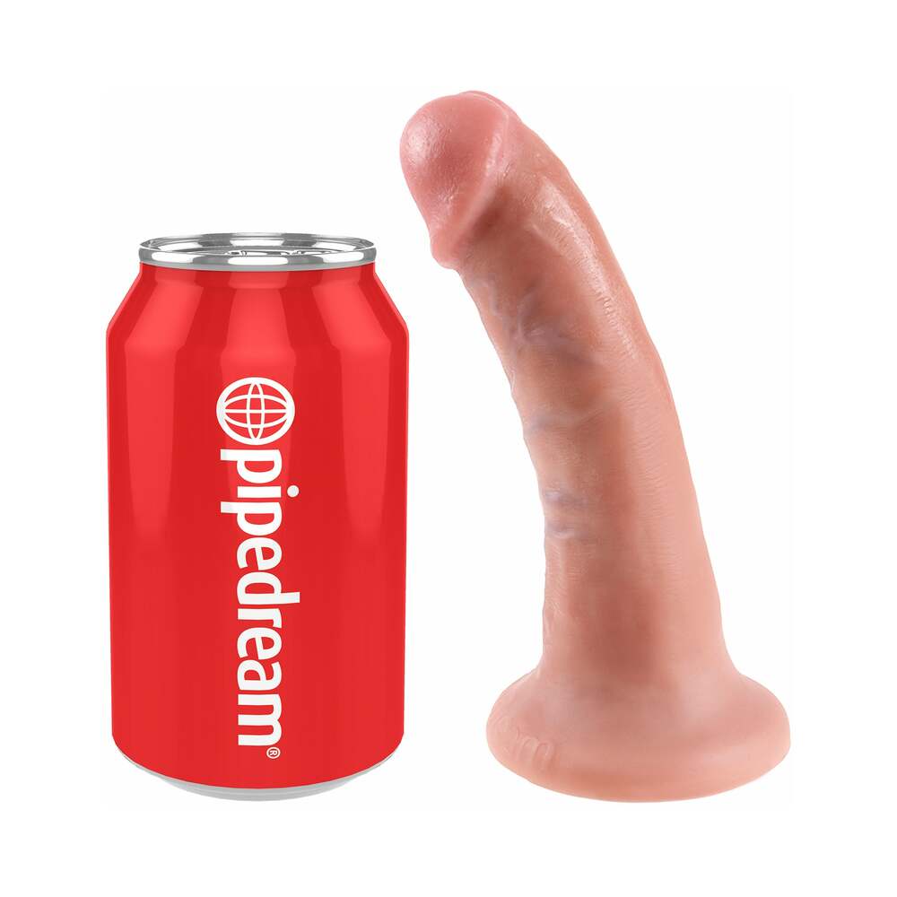 King Cock 6 in. Cock Realistic Dildo With Suction Cup Beige