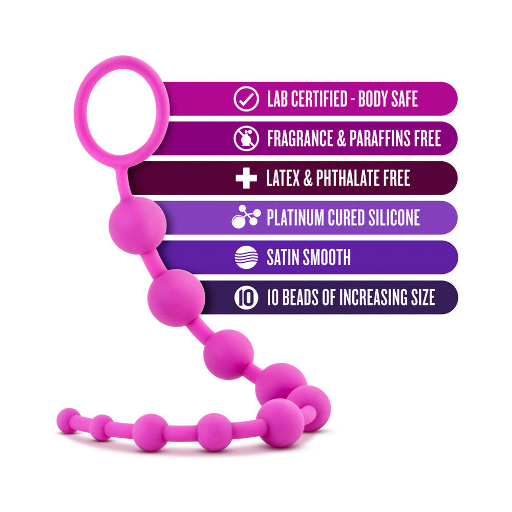 Luxe Silicone 10 Beads for Anal Play Pink