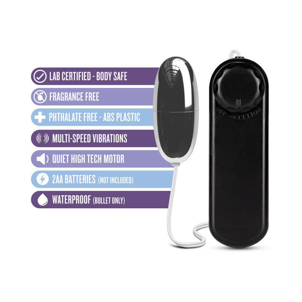 B Yours Silver Power Bullet Remote-Controlled Egg Vibrator Black