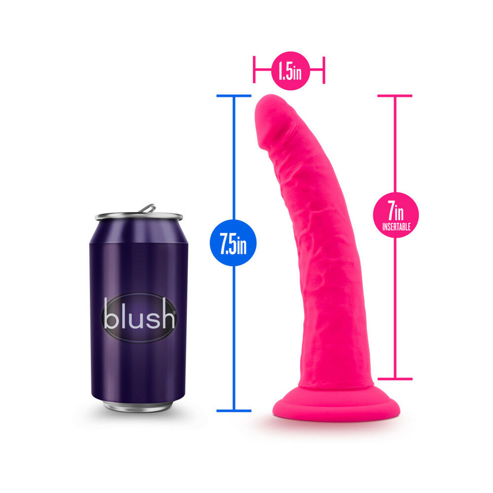 Neo Elite 7.5 in. Silicone Dual Density Dildo Neon Pink