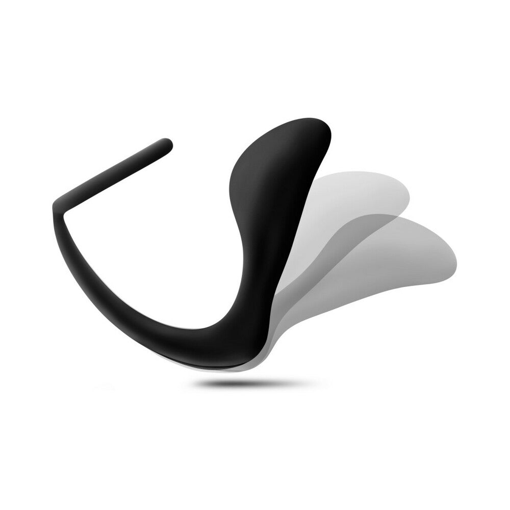 Anal Adventures Platinum Silicone Cock Ring Plug Black