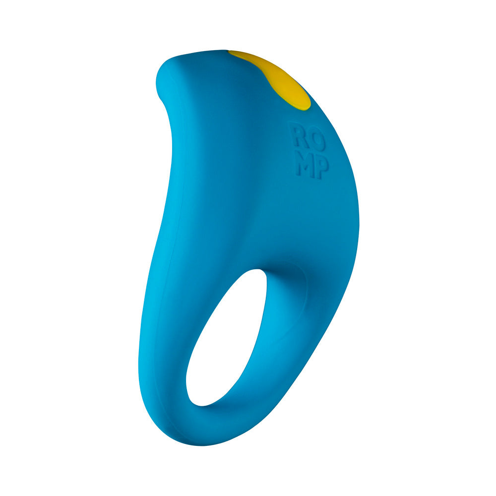 ROMP Juke Rechargeable Silicone Vibrating Penis Ring Light Blue