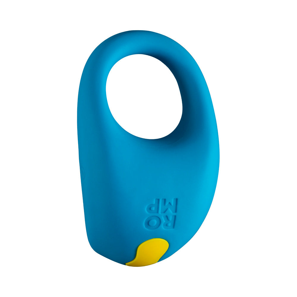ROMP Juke Rechargeable Silicone Vibrating Penis Ring Light Blue