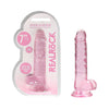 RealRock Crystal Clear Realistic 7 in. Dildo With Balls and Suction Cup Pink