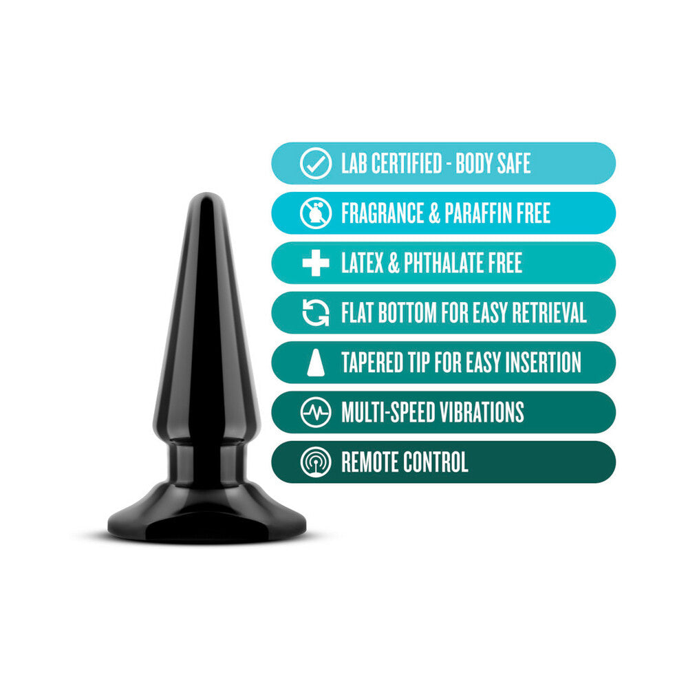 Anal Adventures Basic Vibrating Anal Pleaser Remote-Controlled Plug Black