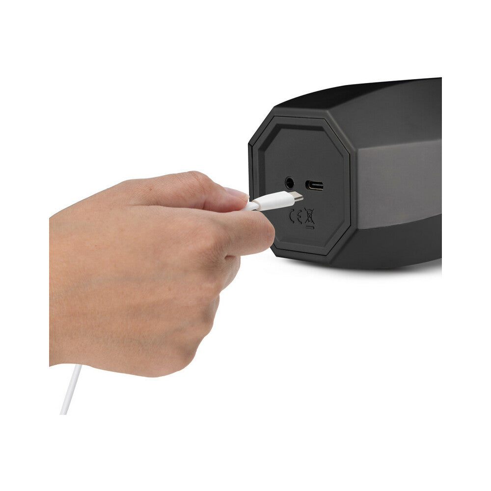 M for Men Storm Rechargeable Vibrating Suction Masturbator Black