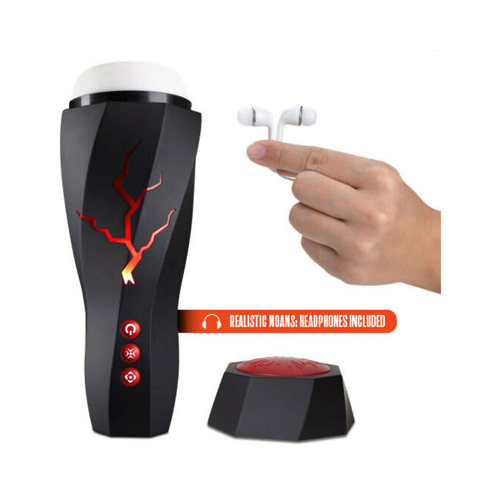 M for Men Storm Rechargeable Vibrating Suction Masturbator Black