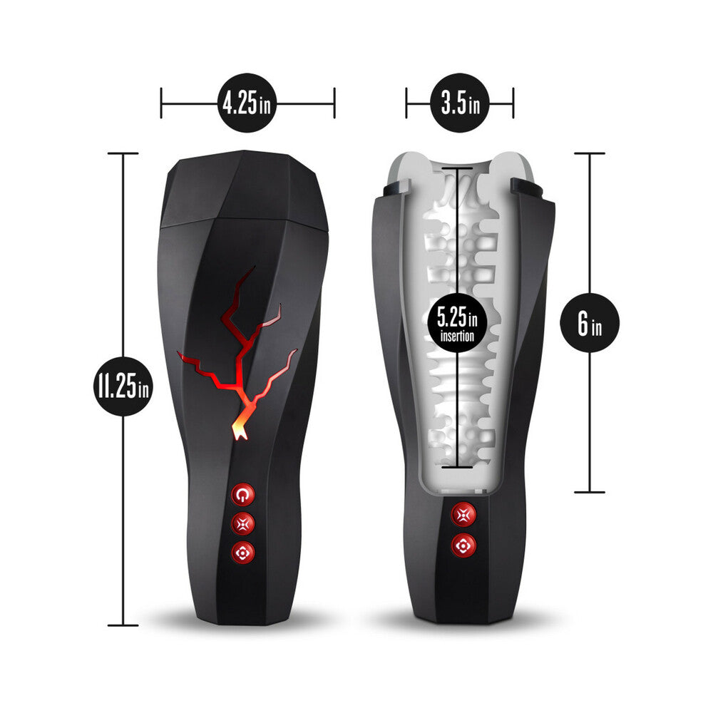 M for Men Storm Rechargeable Vibrating Suction Masturbator Black