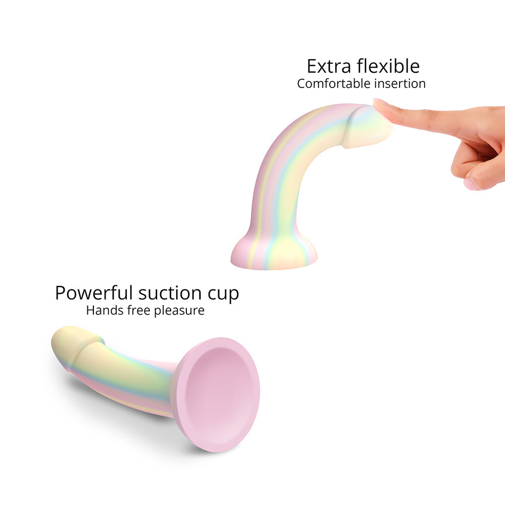 Love to Love Dildolls Fantasia Glow-in-the-Dark 7 in. Silicone Dildo Pastels