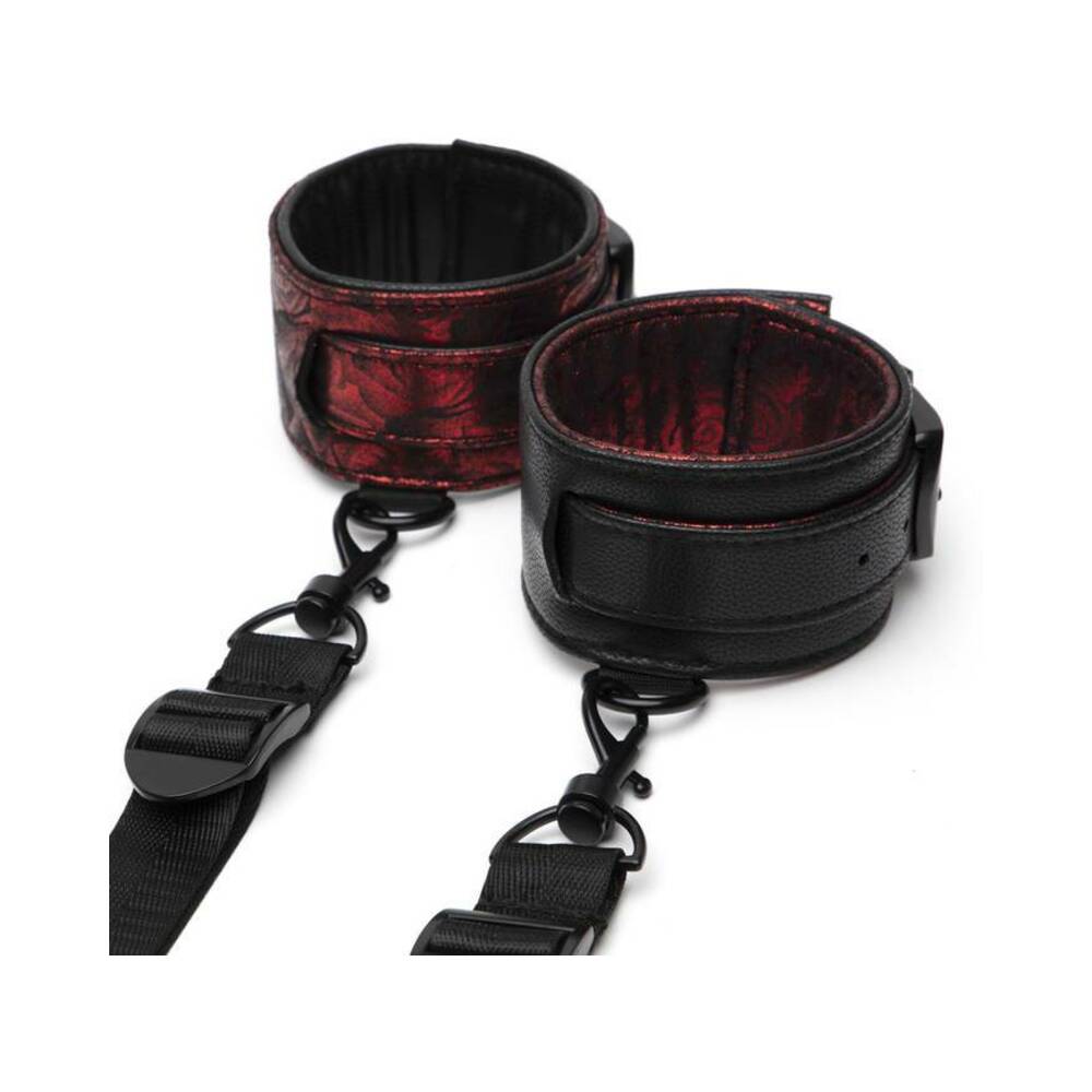 Fifty Shades of Grey Sweet Anticipation Reversible Under Mattress Restraint Set Red/Black