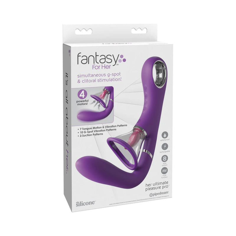 Pipedream Fantasy For Her Her Ultimate Pleasure Pro Rechargeable Flicking Suction Dual Stimulator