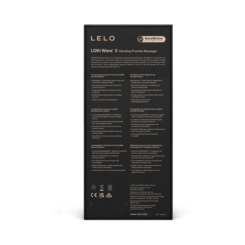 Lelo Loki Wave 2 Rechargeable Silicone Dual Stimulation Prostate Vibrator Base Blue