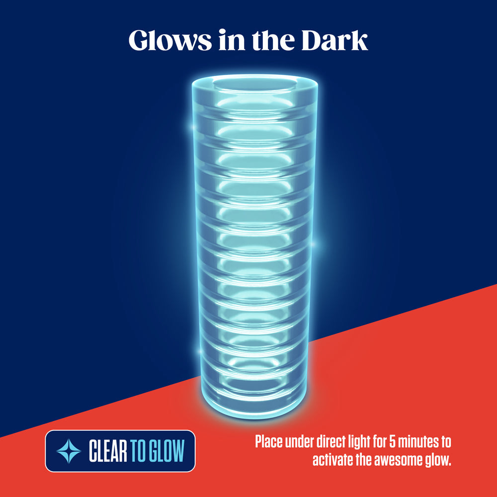 RIZE! Ribz Glow in the Dark Self-Lubricating Stroker Clear