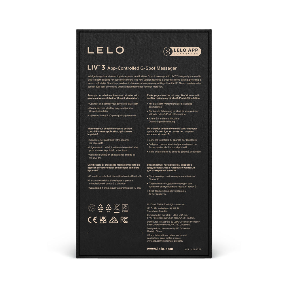 LELO LIV 3 App-Controlled G-Spot Vibrator Plum