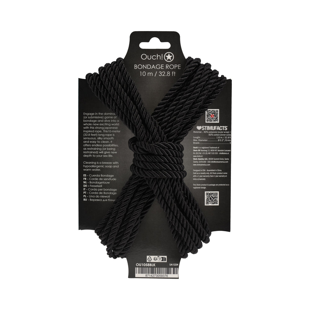 Ouch! Bondage Rope 10 m Nylon Black