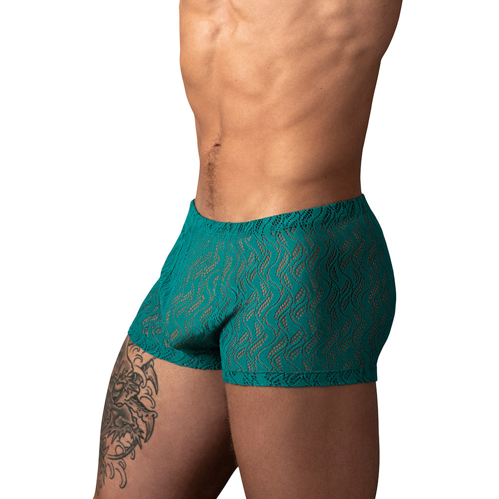Male Power Ripple Pouch Short Teal S