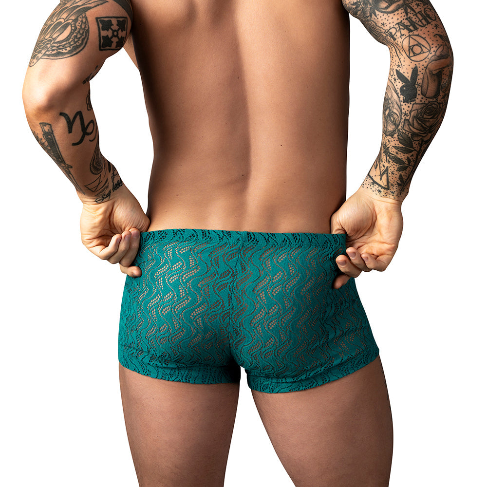 Male Power Ripple Pouch Short Teal S