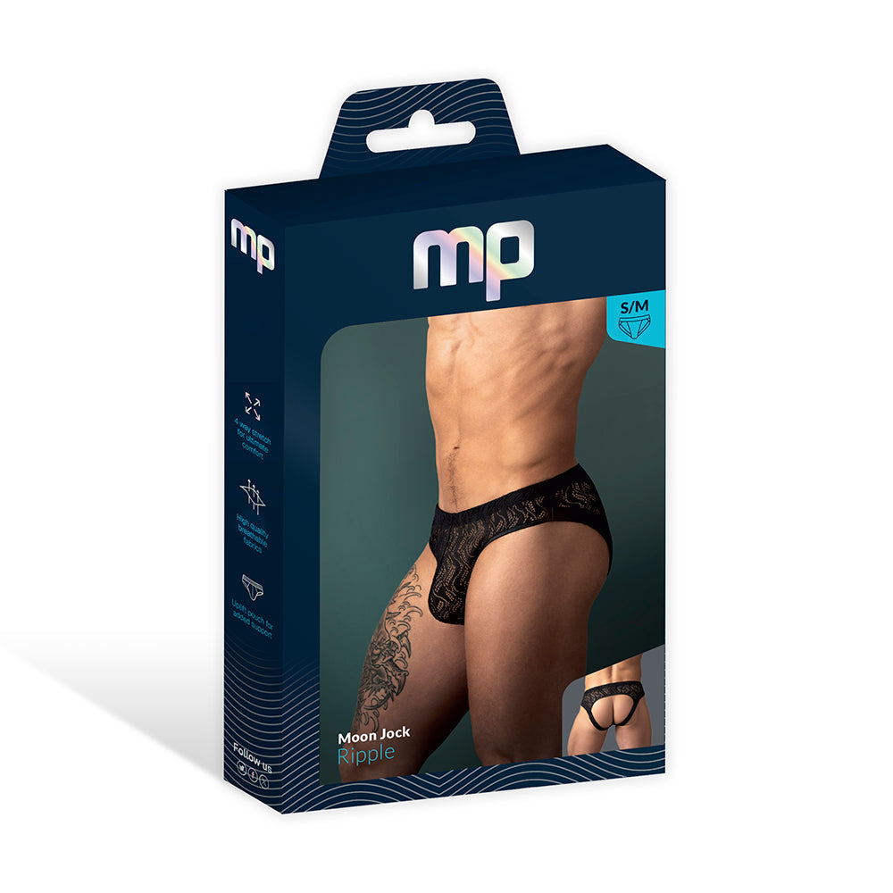 Male Power Ripple Moon Jock Black L/XL