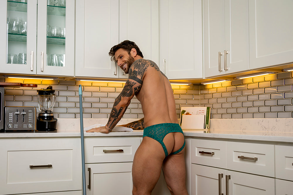 Male Power Ripple Moon Jock Black L/XL