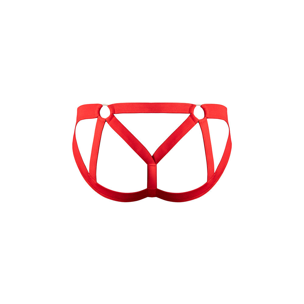Male Power Mesh 2.0 Strappy Ring Jock Red S/M