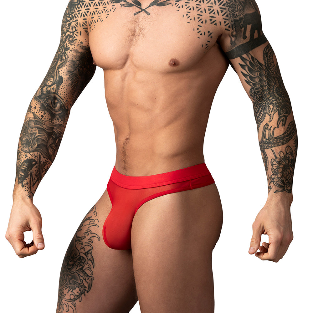 Male Power Mesh 2.0 Bong Thong Red L/XL