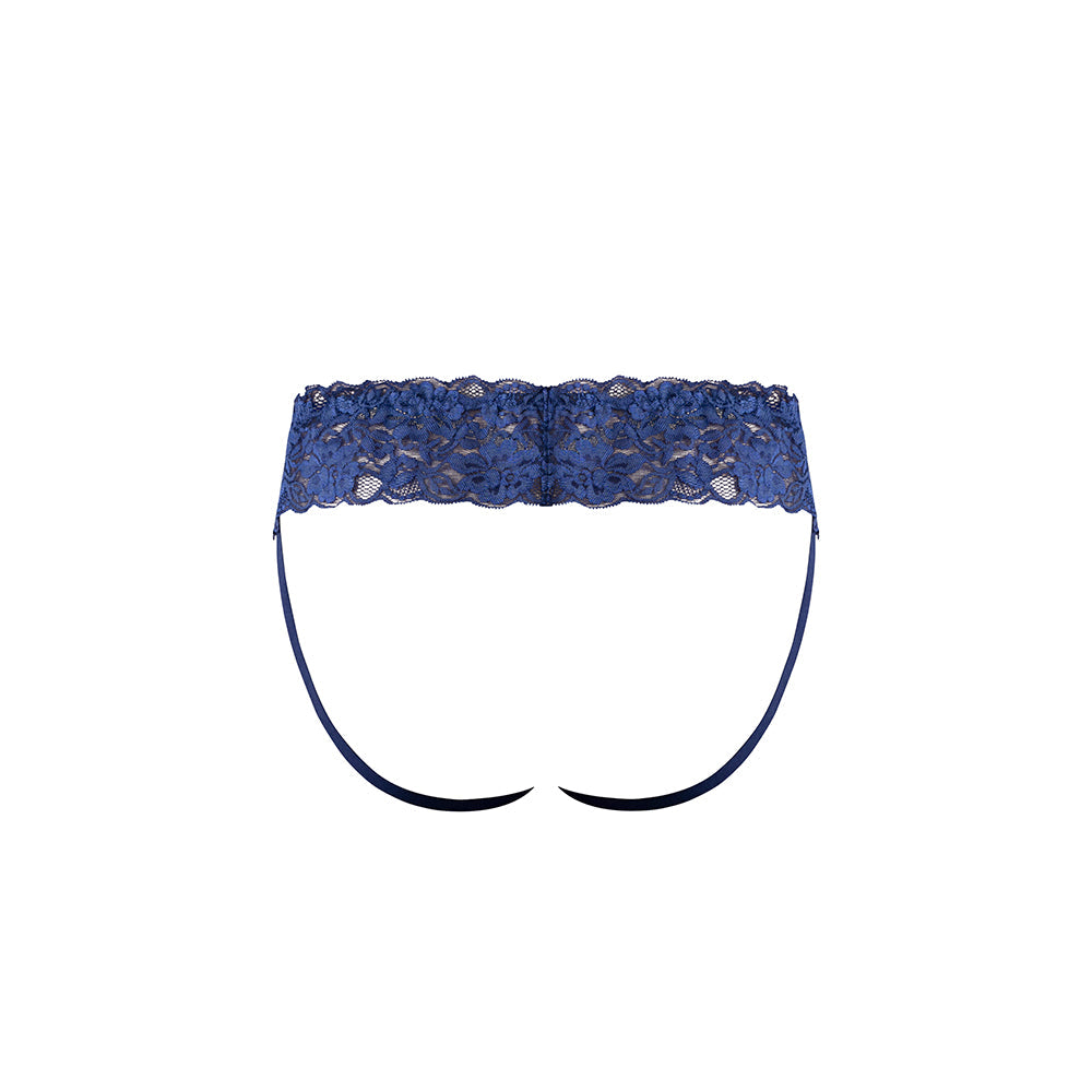 Male Power Sassy Lace Skirt Jock Navy S/M