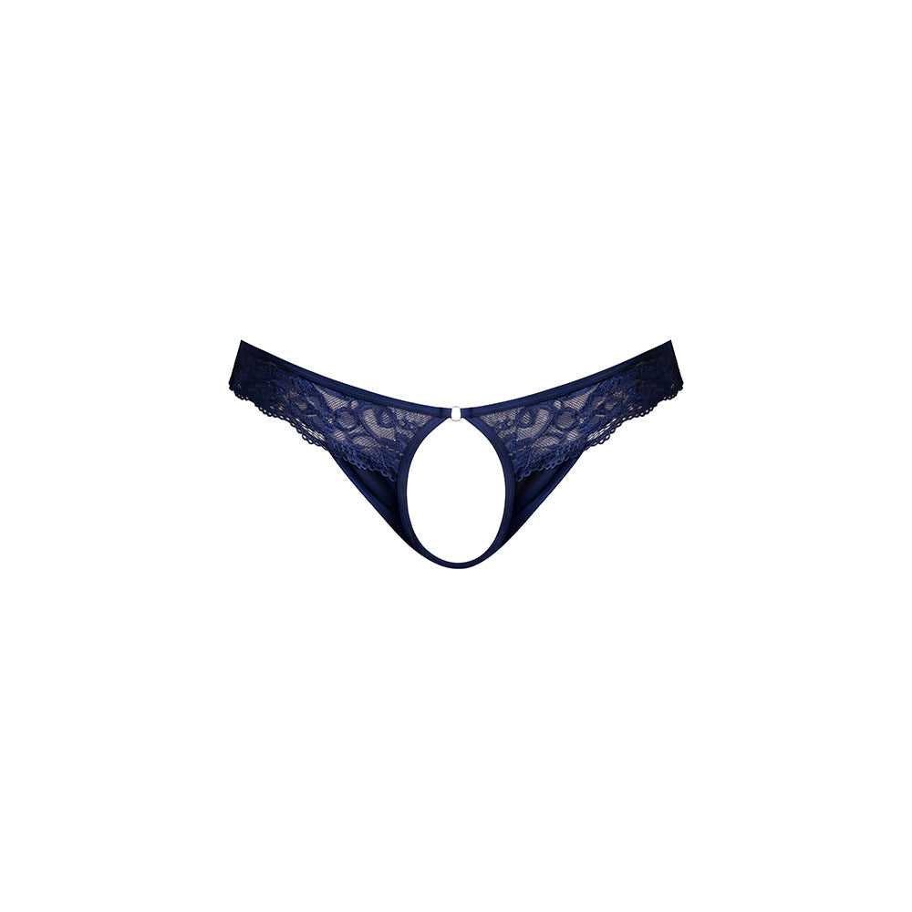 Male Power Sassy Lace Open Ring Thong Navy S/M