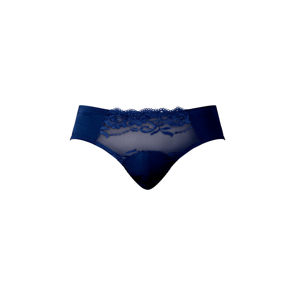 Male Power Sassy Lace Bikini Sold Pouch Navy XL