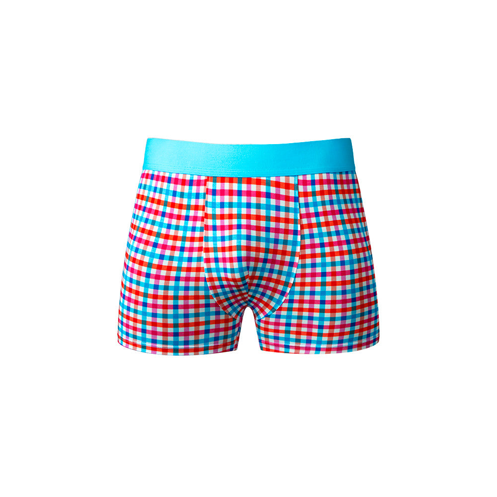 Male Power So Cumfy Gingham Boxer Brief Turquoise S