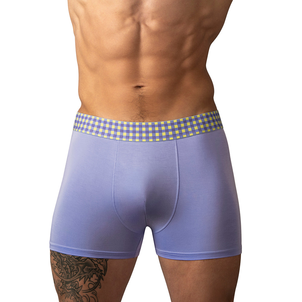 Male Power So Cumfy Gingham Boxer Brief Purple S