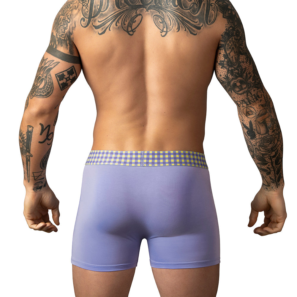 Male Power So Cumfy Gingham Boxer Brief Purple S