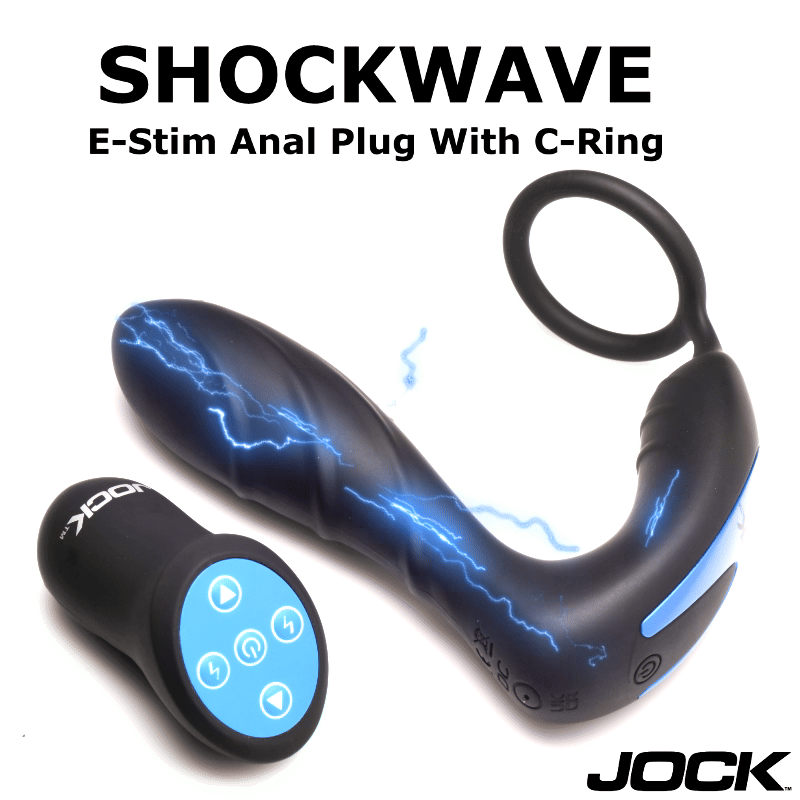 JOCK Electro Shockwave E-Stim Anal Plug with C-Ring