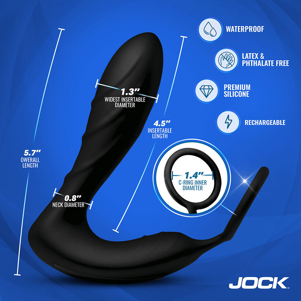 JOCK Electro Shockwave E-Stim Anal Plug with C-Ring