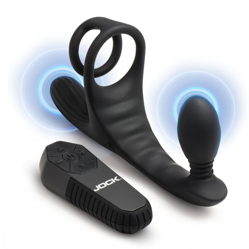 JOCK Enhancers Triple Rush Vibrating C-Ring and Anal Plug