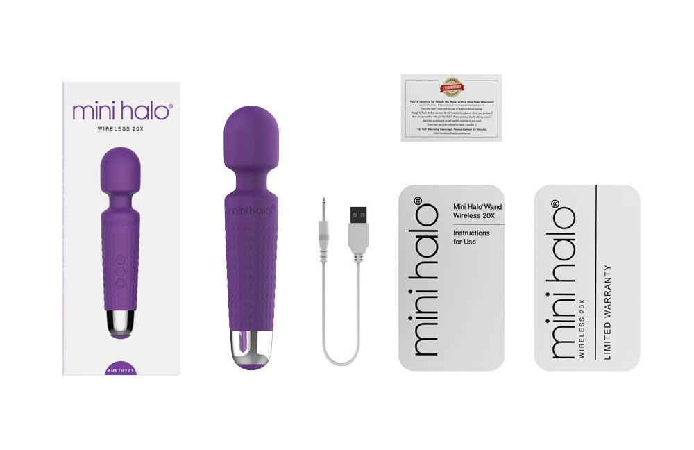 Mini Halo Wireless 20X Wand Vibrator – Amethyst