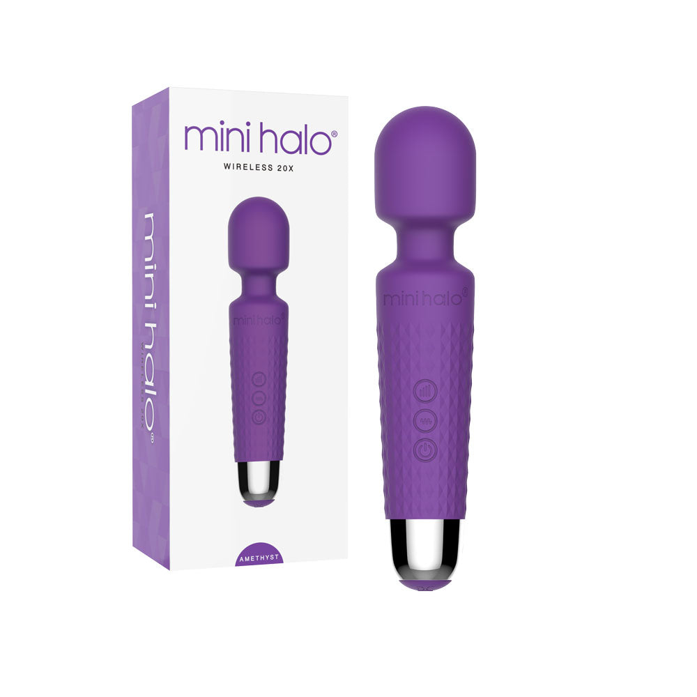 Mini Halo Wireless 20X Wand Vibrator – Amethyst